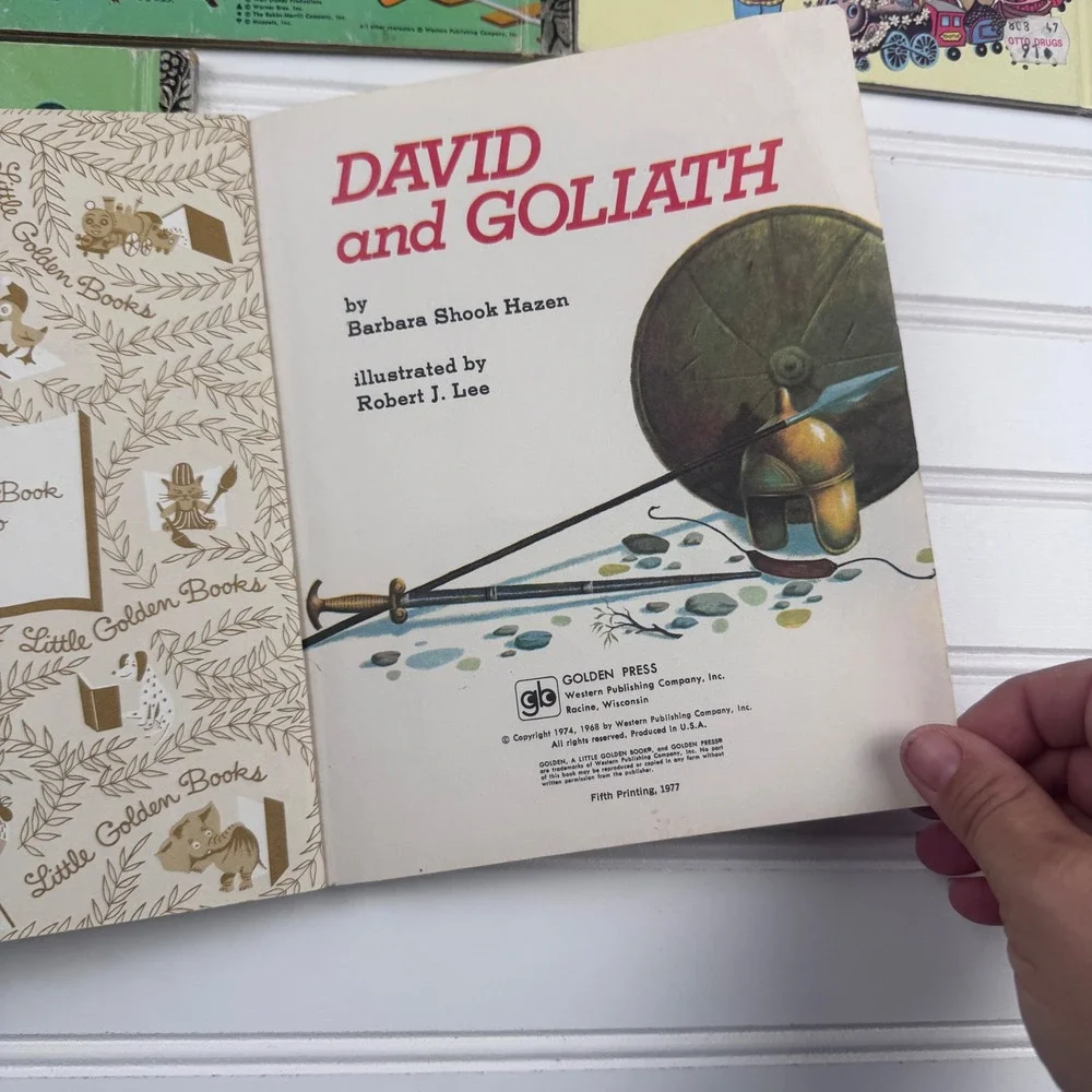Vintage Lot of 5 Golden Books Daniel in the Lions Den David and Goliath 80s